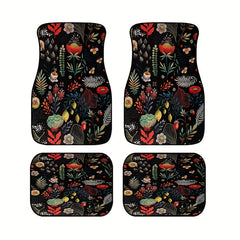 4pcs Daisy Butterfly Dragonfly Car Floor Mats Non slip And Stain resistant Mats