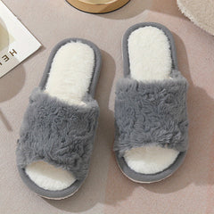 Cozy Open Toe Slippers Non-slip Indoor Comfy Shoes