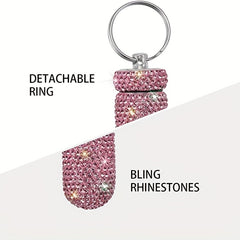 Waterproof Pill Holder with Keychain Bling Pill Box