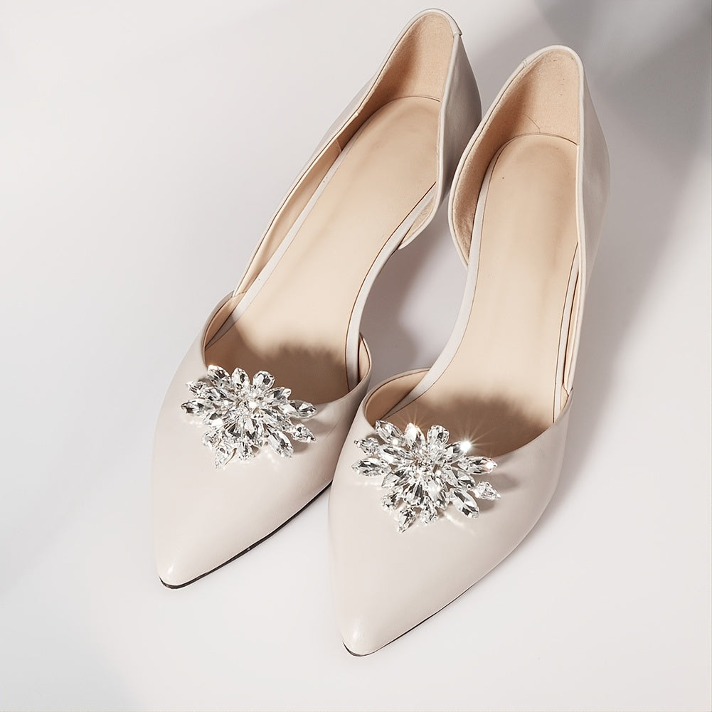 Rhinestone Crystal Shoe Clips Wedding Party Charms Buckle Decoration 1pair