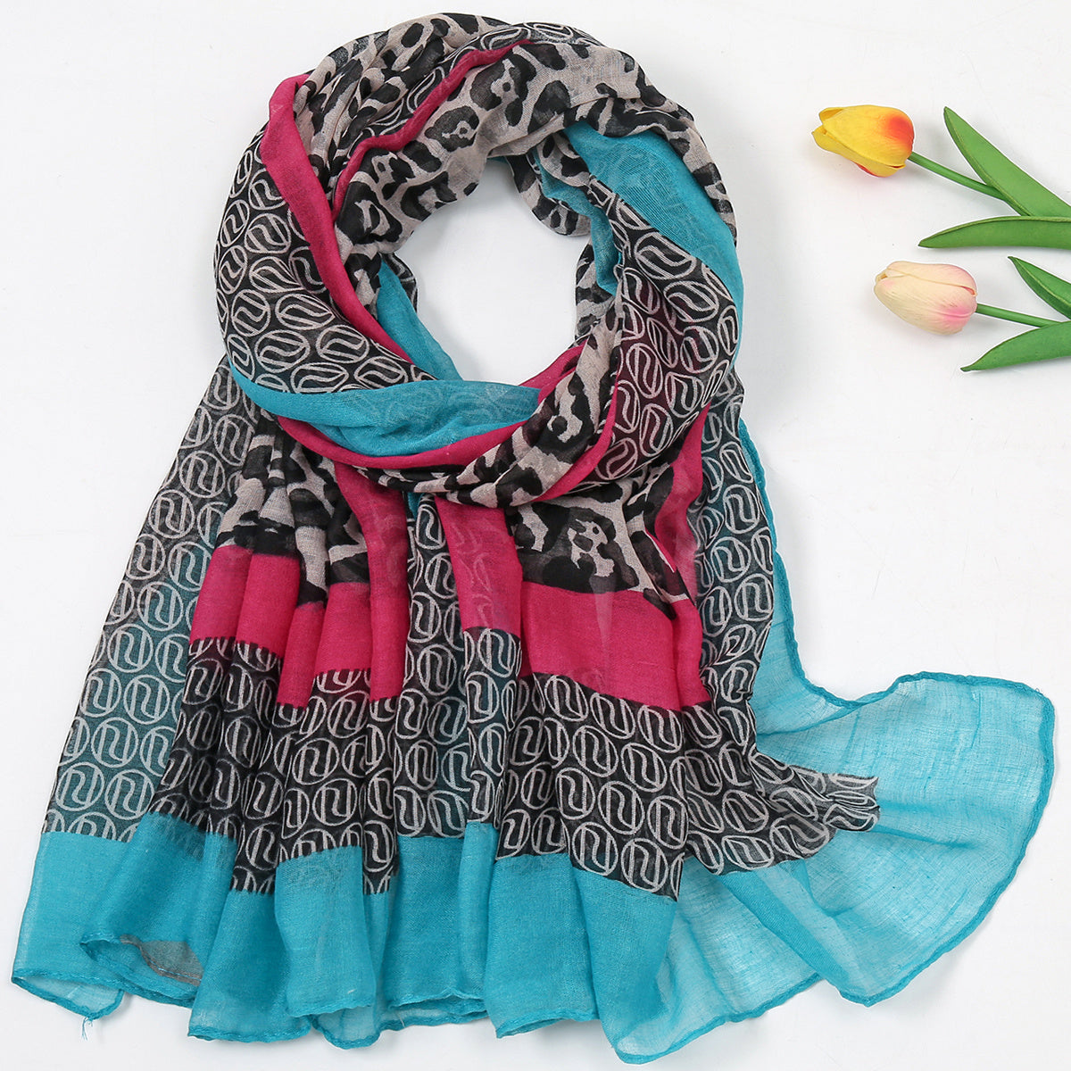 Vintage Print Thin Scarf Shawl Beach Towel Yarn Scarf Casual Sunscreen Large