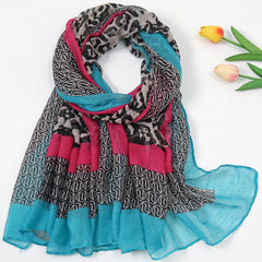 Vintage Print Thin Scarf Shawl Beach Towel Yarn Scarf Casual Sunscreen Large