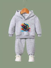 Motor Biker Long Sleeve Hoodie & Sweatpants Set