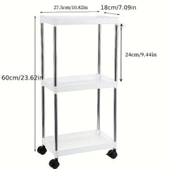 3 Tier Utility Cart Rolling Organization Cart Multifunctional Storage Shelves
