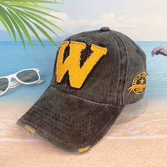 Letter Embroidered Print Adjustable Baseball Cap Outdoor Sport