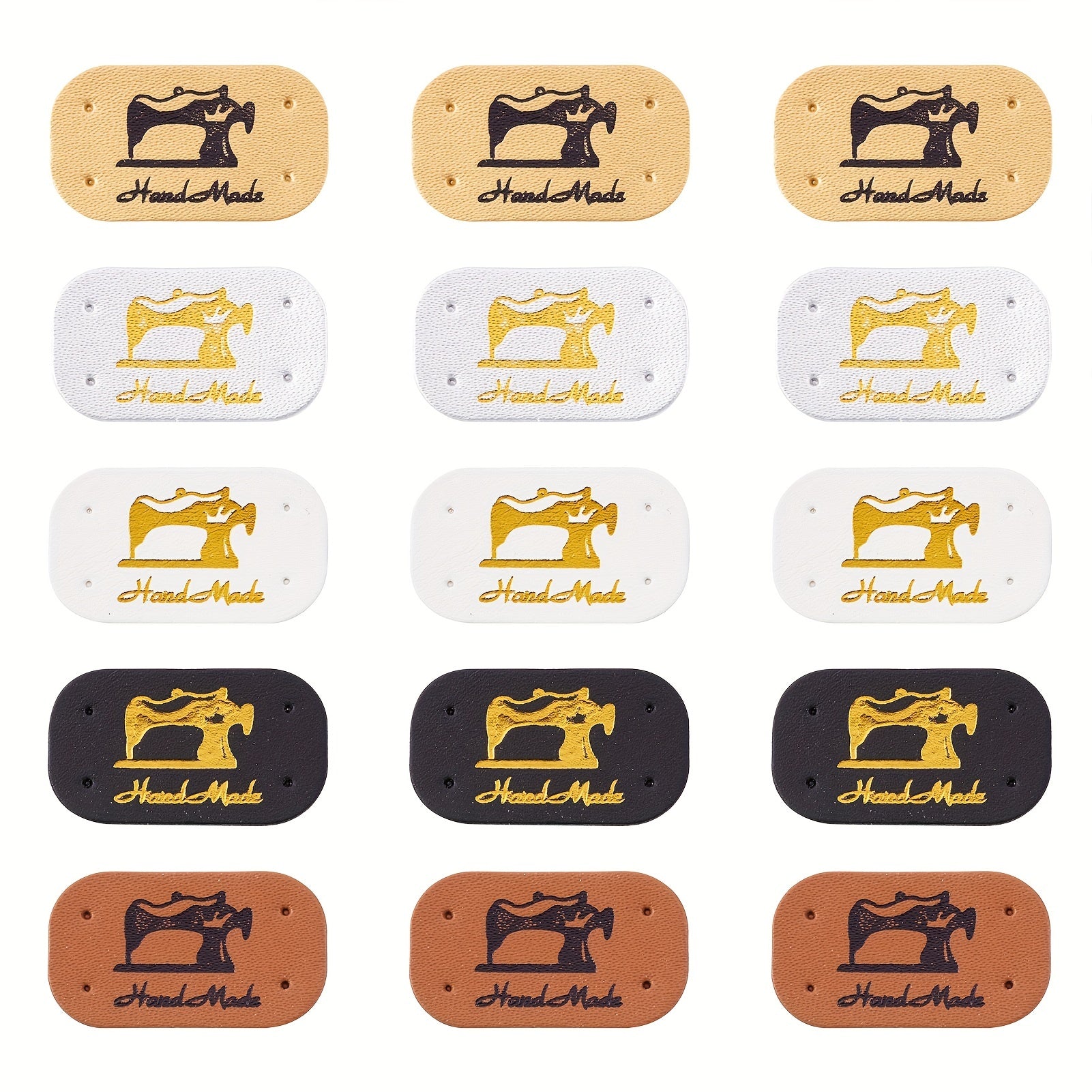 50pcs Leather Labels Sewing Labels Clothing Tags 21x38mm Embossed Mixed