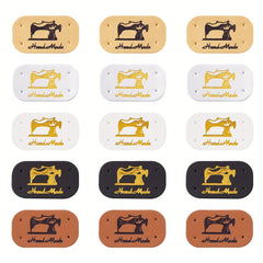 50pcs Leather Labels Sewing Labels Clothing Tags 21x38mm Embossed Mixed