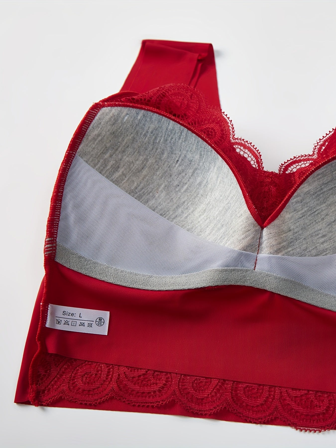Lace Wireless Bra Scalloped Trim Intimates Women's Lingerie