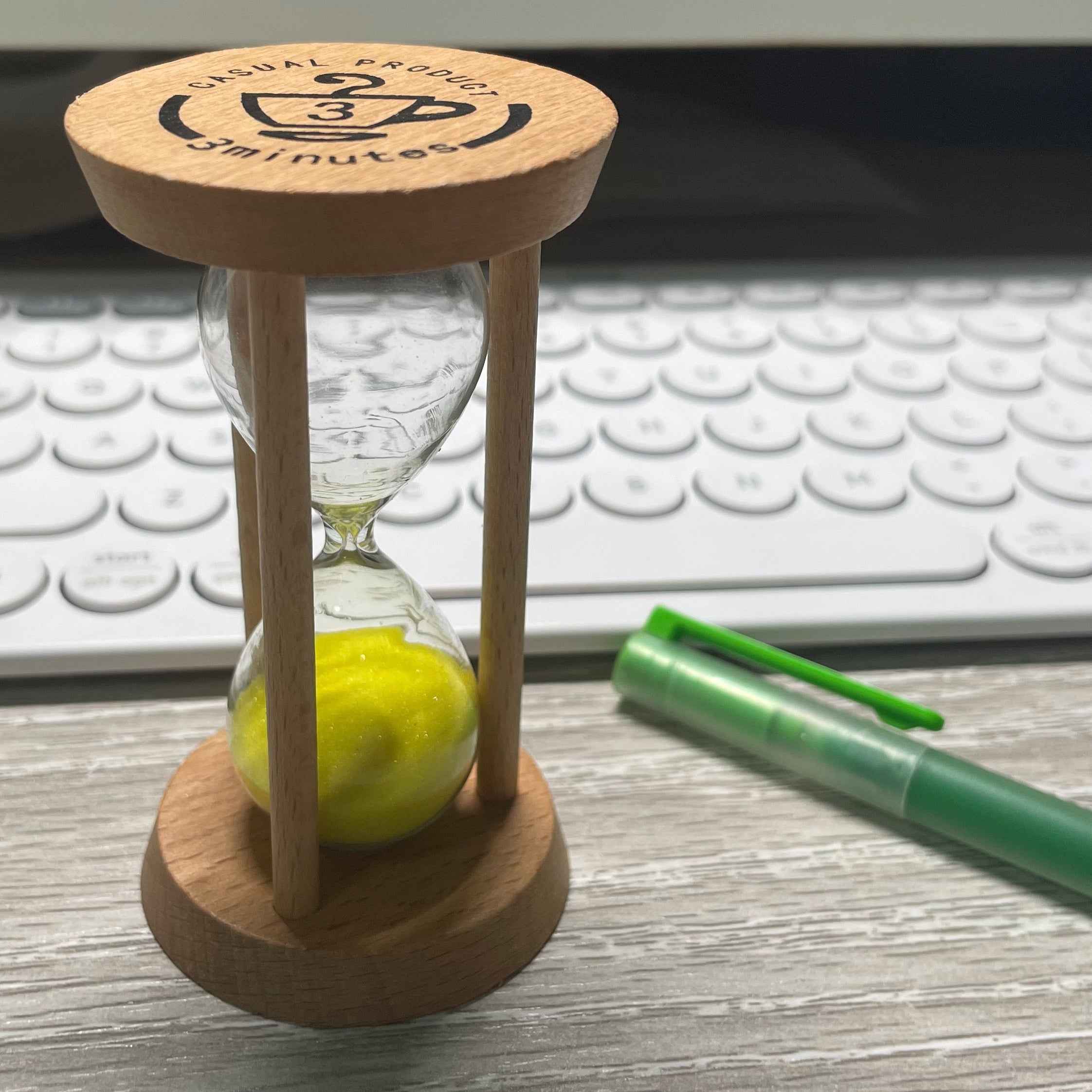 3 Minute Wooden Sand Clock - Fun Gift for Kids & Home Decor
