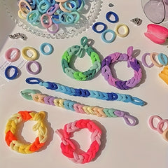 Rose Red Hair Ties Elastic Hair Rope Style Hair Band 100pcs pack