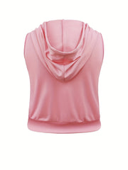 Casual 2 Piece Set Tank Top Hoodie & Shorts