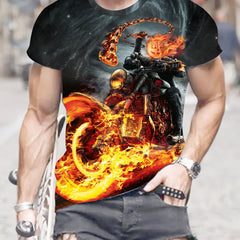 Motorcyclist In The Fire Men's T-shirt