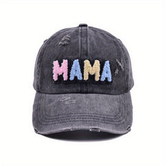 MAMA Patch Ripped Baseball Cap Distressed Dad Hat