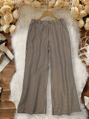 Houndstooth Print Shacket & Pants 2 Piece Set