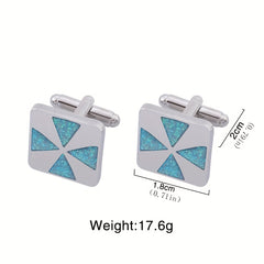 Men's Flash Powder Sense Cufflinks Square Dripping Sleeve Nail
