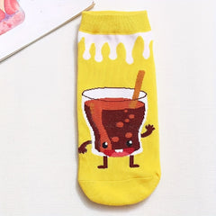 5 Pairs Girls Kids Cartoon Animal Socks Breathable Low Cut Boat Socks