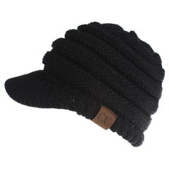 Chunky Cable Knit Ponytail Beanie Soft Winter Hat for Women