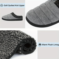 Men's Warm Slip On Slippers Fleece Indoor Walking Shoes