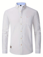 Men's Casual Button Up Long Sleeve Cotton Shirt