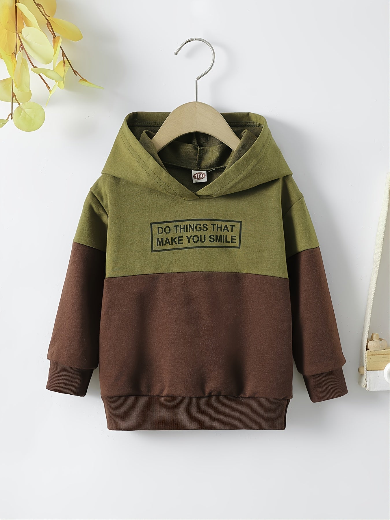 Boys Patchwork Hooded Sweatshirt