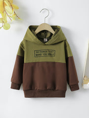 Boys Patchwork Hooded Sweatshirt