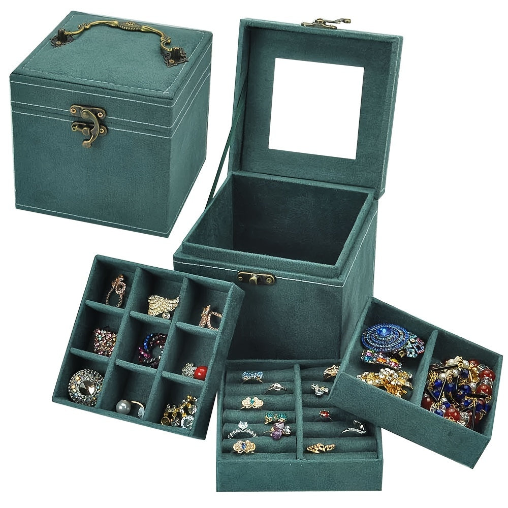 Vintage Metal Jewelry Organizer Box for Women