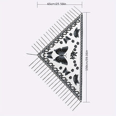 Butterfly Embroidered Tassel Shawl Triangle Scarf Lace Wrap for Party