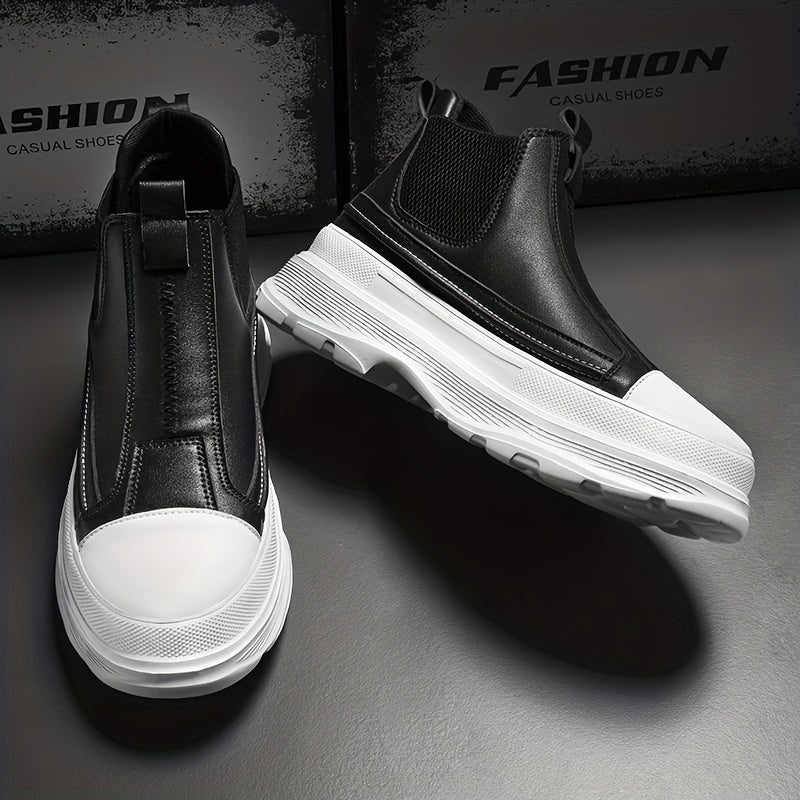 Men's Platform Slip on Boots Casual Shoes Slip Resistant Outsole