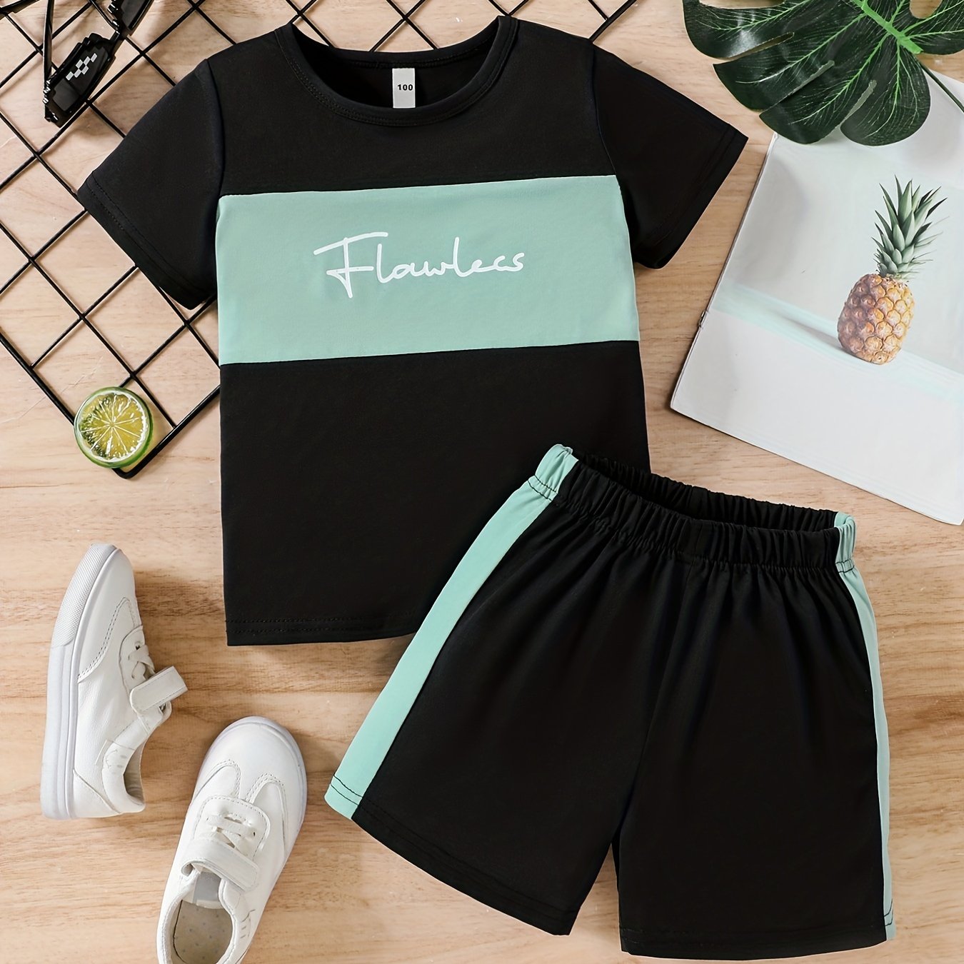 Boys Block Outfit Shorts & T shirt Summer Kids Clothes