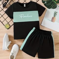 Boys Block Outfit Shorts & T shirt Summer Kids Clothes