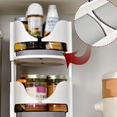 2 Layer Rotating Seasoning Spice Container Turntable Storage Box