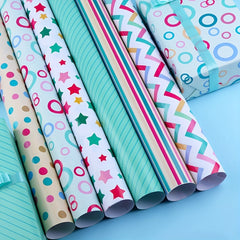 6pcs Birthday Gift Wrapping Paper Set - Cartoon Decoration Paper