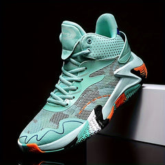Men's High Top Bball Shoes Comfy Non Slip Lace Up Sneakers