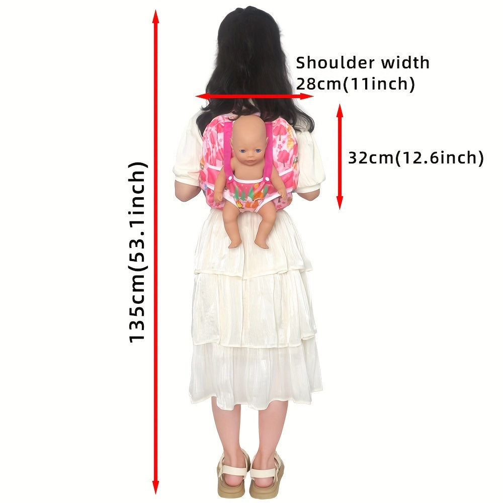 18 Inch Doll Backpack in Rainbow Colors with LOVE Print