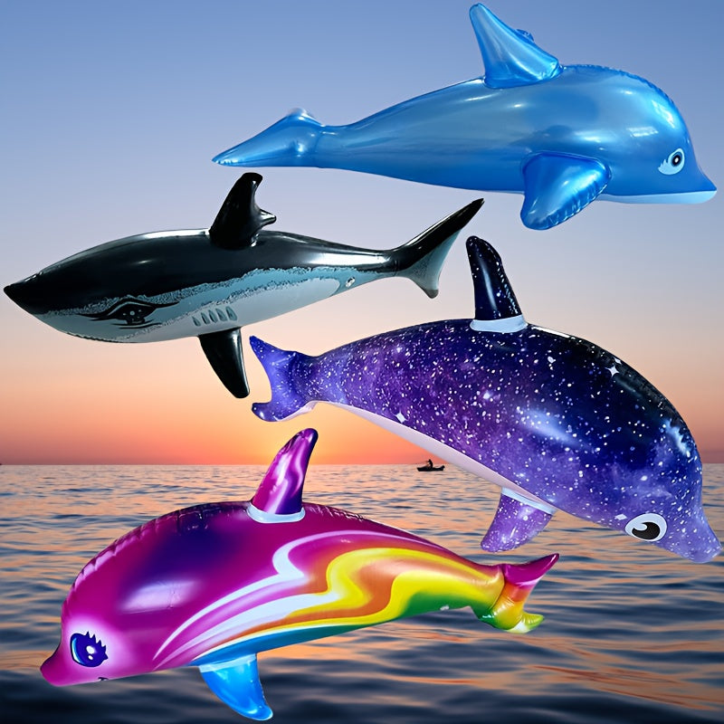Inflatable Dolphins Water Party Toys - Purple/Gray - Pool & Beach Splash Toys