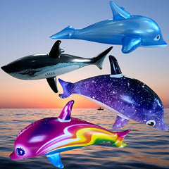 Inflatable Dolphins Water Party Toys - Purple/Gray - Pool & Beach Splash Toys