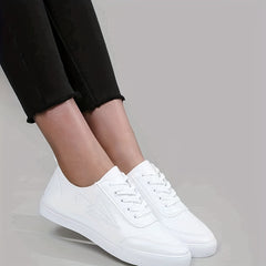 Umbrella Print Flat Sneakers Lace Up Round Toe Skate Shoes