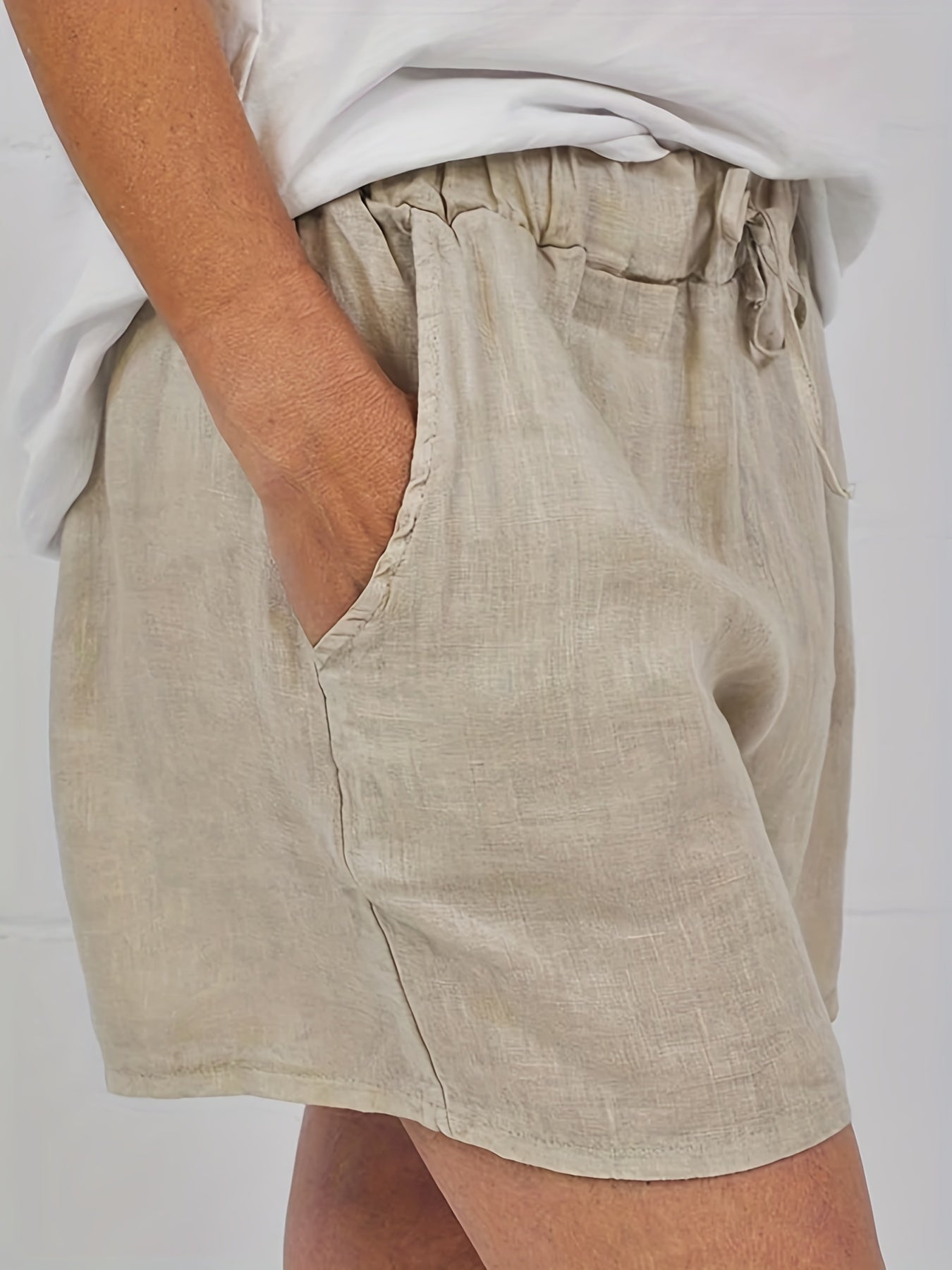 Elastic Waist Drawstring Shorts for Women