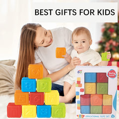 Soft Building Blocks for Baby Sensory Toys with Numbers Toy for Toddlers Babies