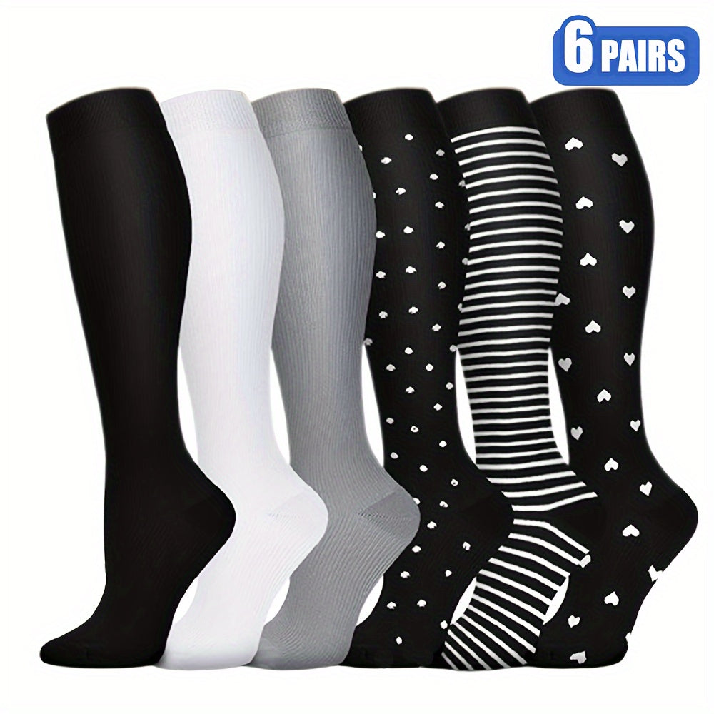 Compression Socks 15-20 mmHg Knee High for Women & Men Nurses Running