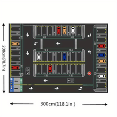 Teaching & Puzzle Carpet - Urban Traffic Parking Lot Crawl