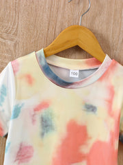 Toddler Boys Tie Dye T Shirts & Shorts Set Kids Summer Clothes