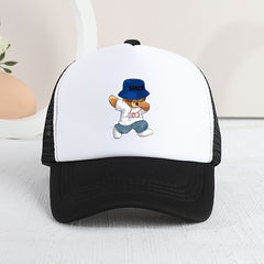 Girls Mesh Baseball Cap with Bears Pattern - Sunshade Outdoor Hat