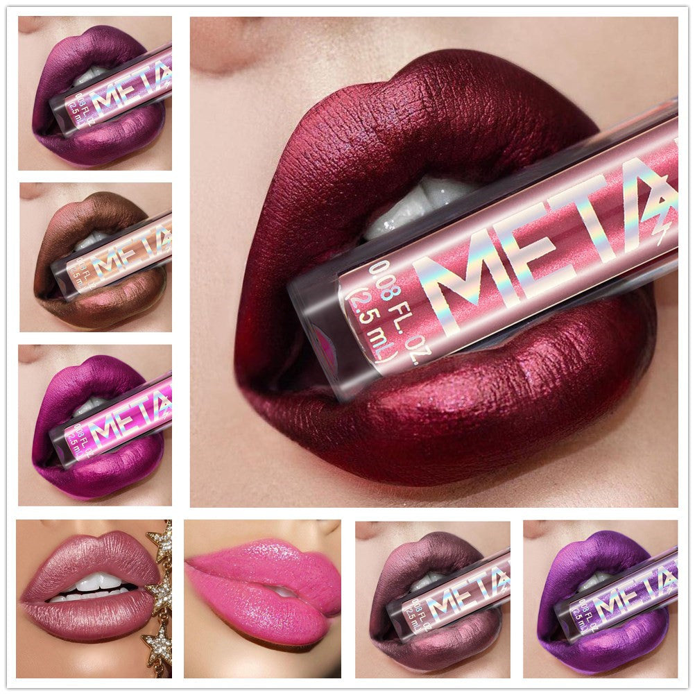 Metallic Glitter Lipstick Waterproof High Pigment Lip Gloss