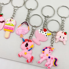 20pcs Cartoon Keychain Party Favors Mini Keyring Classroom Prizes
