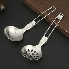 5pcs Portable Stainless Steel Cooking Utensils for Camping and Picnics