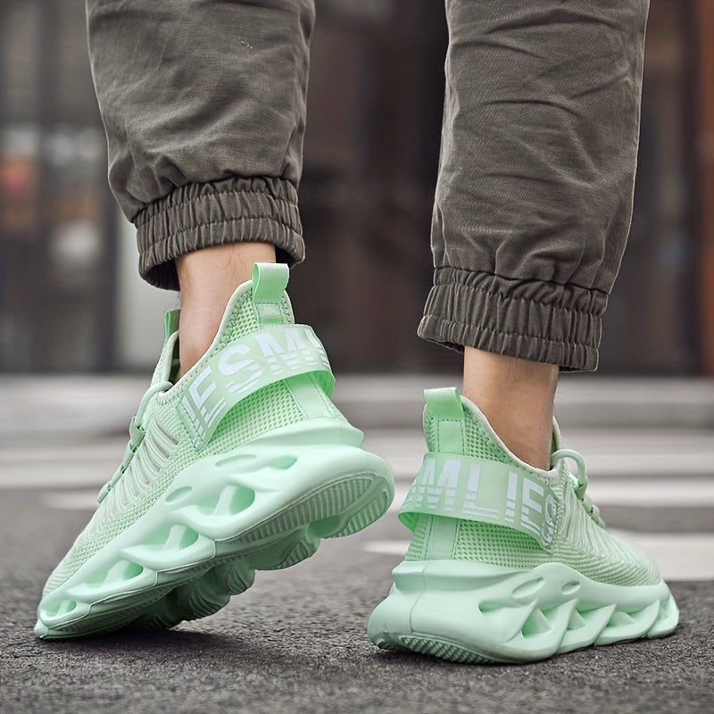 Men's Breathable Lace Up Knit Sneakers Casual Shoes