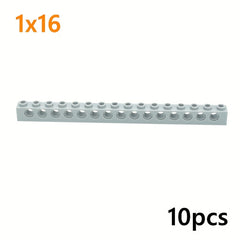 10pcs 1X16 Perforated Brick Building Blocks - MOC Parts