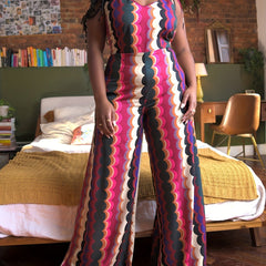 Random Print Cami Top Wide Leg Jumpsuit