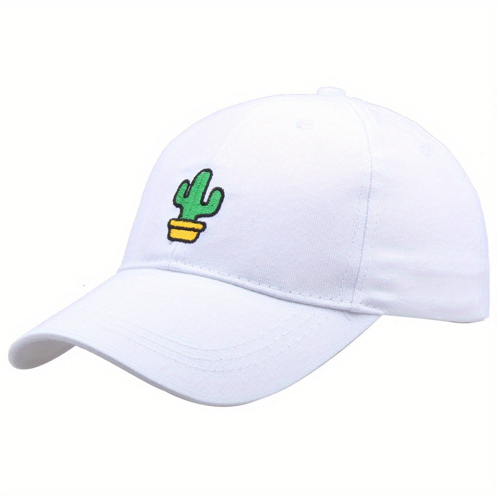 Cactus Embroidery Baseball Cap Adjustable Sunscreen Dad Hat
